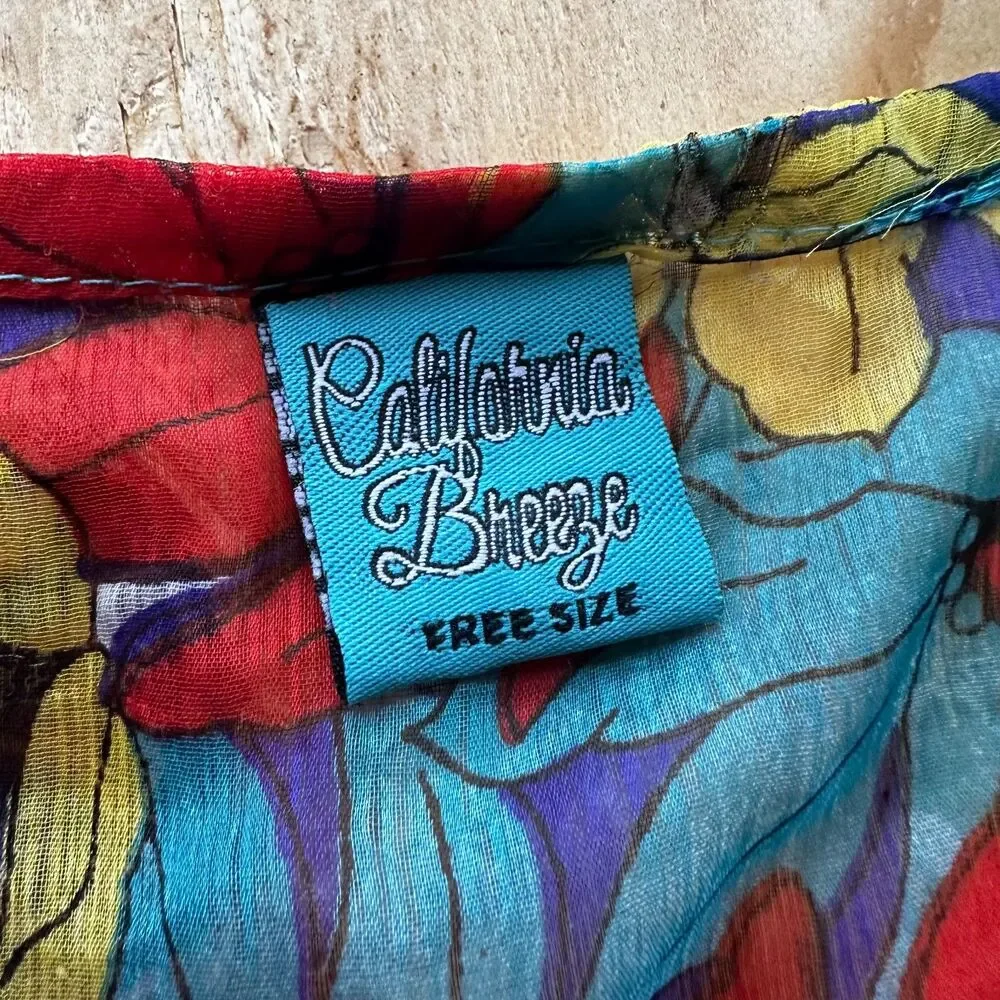 California Breeze Floral Sheer Swimsuit Cover-Up - OS